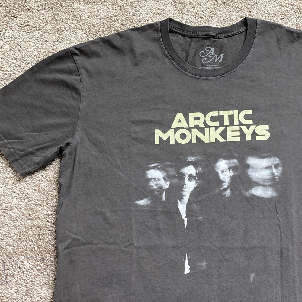 Arctic Monkeys Distorted photo tee Band Tee Faded Black fade out y2k sz XL